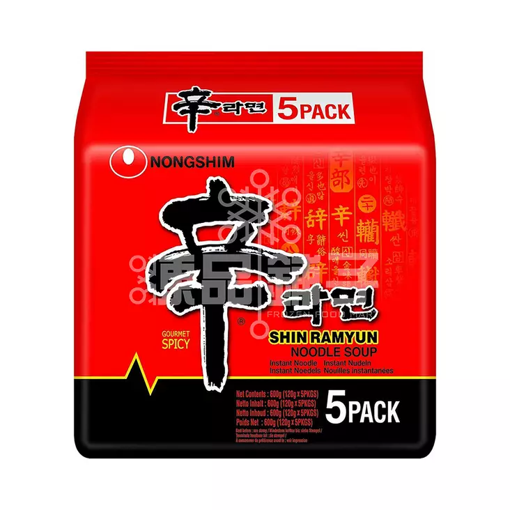 Nongshim Shin Ramyum Spicy Pikanuudelit, tulinen 5x120g - Nuudelit - 14074 - 1