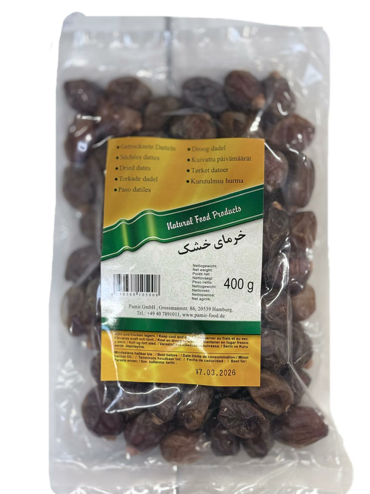 Pamir Dried Dates KHASAWI / Kuivattu Taateli 400g - Kuivatut hedelmät - 18554 - 1