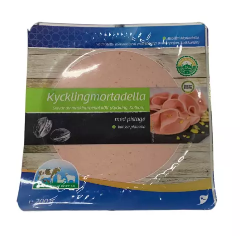 Qibbla Kycklingmortadella med pistage / Kanaleike pistachio 200g - Kana leikkeleet ja makkarat - 11234 - 1