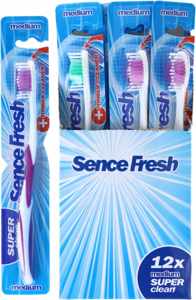 Sence Fresh Super Clean Medium Hammasharja 12kpl - Hygieniatarvikkeet - 17644 - 1