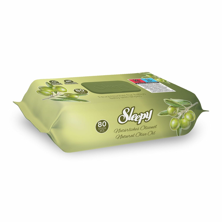 Sleepy Natural Olive Oil Kosteuspyyhe 80kpl - Siivousvälineet ja tarvikkeet - 13294 - 1