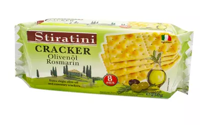 Striratini Cracker Oliiviöljy&rosmariini keksi 250g - Täytekeksit ja vohvelit - 15304 - 1