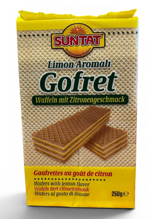 Suntat Waffles with lemon flavour / Sitruunanmakuiset vohvelit 250g - Täytekeksit ja vohvelit - 19784 - 1