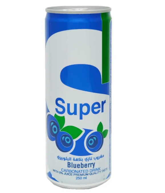 Super Blueberry Carbonated Drink/ Mustikka makuinen hiilihapotettu juoma 250ml T - Limonadit ja virvoitusjuomat - 18194 - 1