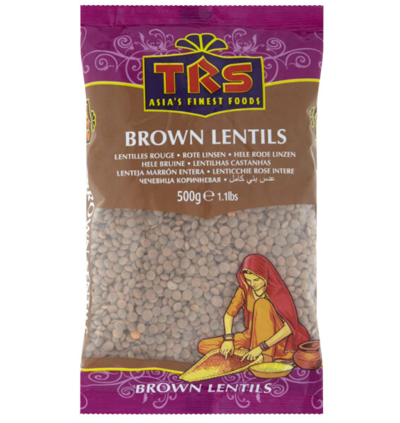 TRS Lentils Brown Whole (Masoor)/ Ruskeat Linssit 500g - Linssit - 17774 - 1