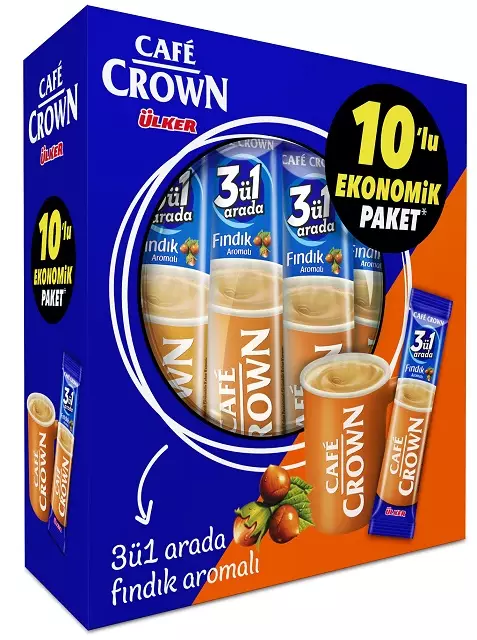 Ulker Cafe Crown 3in1 Hazelnut Pikakahvi 10x18g - Kahvit - 6244 - 1