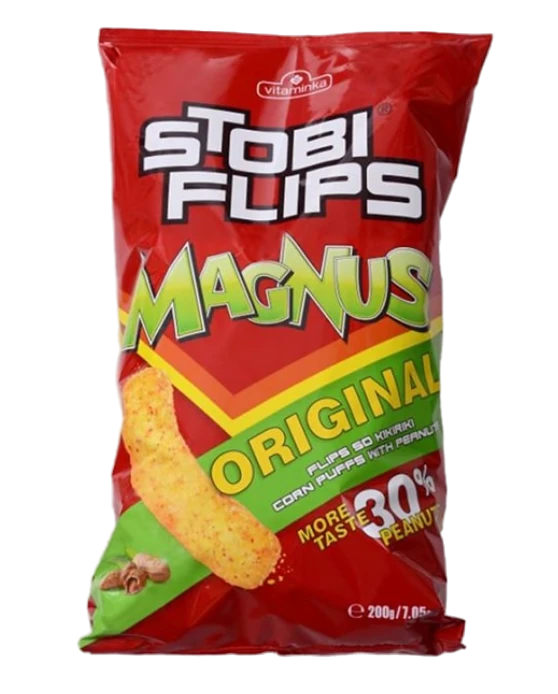 Vitaminka Stobi Flips Magnus Maissi-pähkinänaksu 200g - Sipsit - 19864 - 1