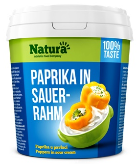 Natura Peppers in Sour Cream / Paprika hapankermassa 22% 700g - Erikoisjuustot - 7445 - 1
