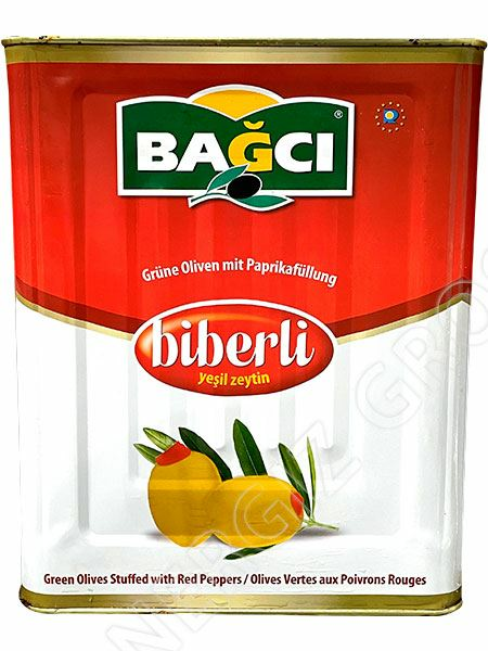 Bagci Yesil Biberli grüne Olive/ vihreät oliivit paprikka 10kg - Oliivisäilykkeet - 17435 - 1
