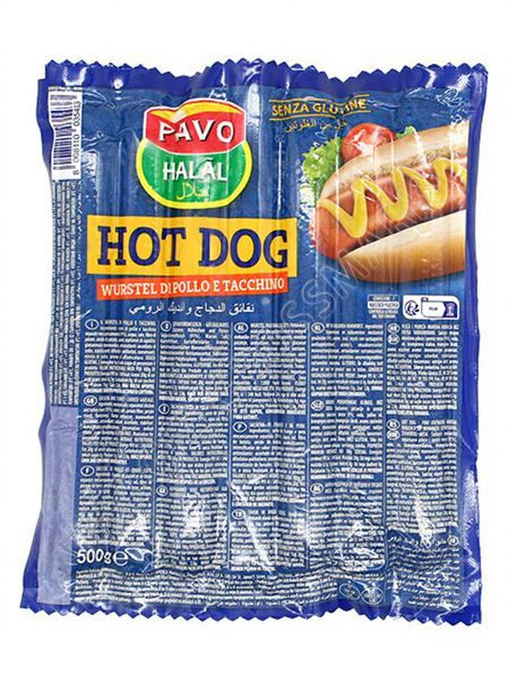 Pavo Hot Dog Nakki 500g - Kana leikkeleet ja makkarat - 18455 - 1