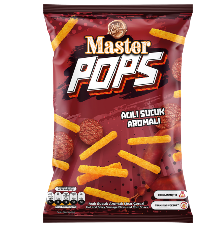 Gold Harvest Master Pops Spicy Sausage Flavoured Corn Sipsi 90g - Sipsit - 20035 - 1