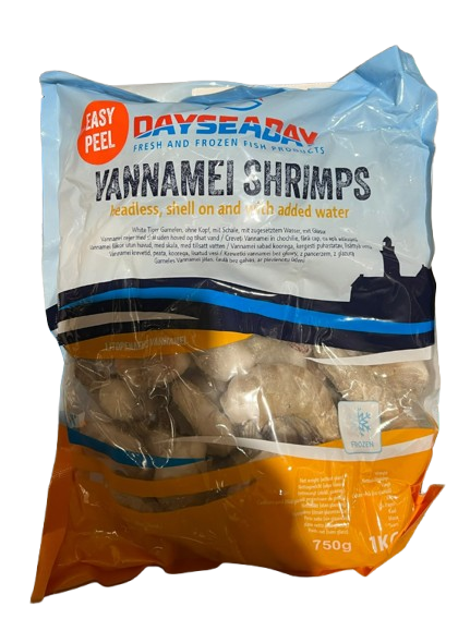 Dayseaday Vannamei Shrimps HLSO with added water 21/25 25% 750G - Pakasteäyriäiset - 21415 - 1