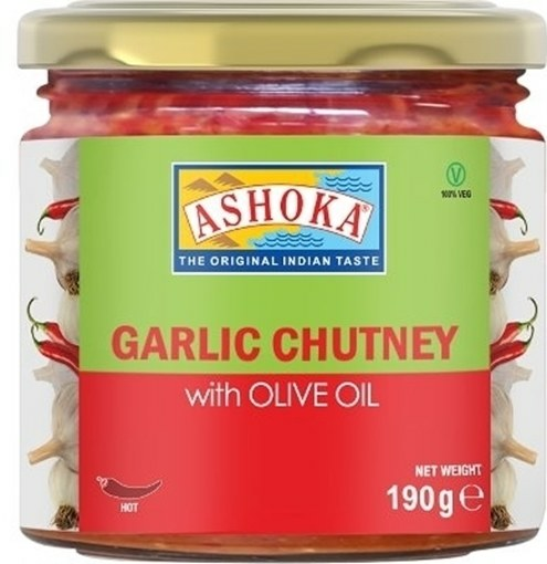 Ashoka Garlic Chutney With Olive Oil 190g - Erikoiskastikkeet - 10155 - 1