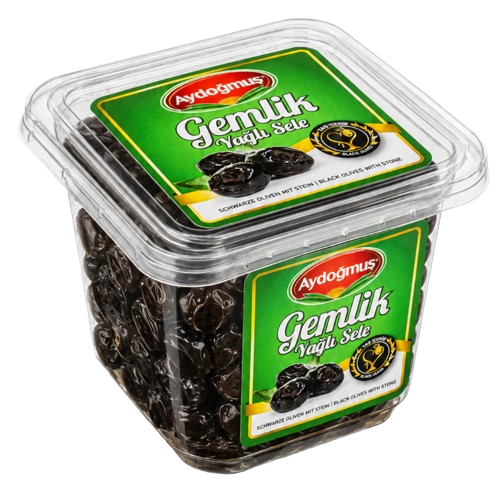 Aydogmus Yagli Sele Zeytin / Mustat oliivit 350g - Oliivisäilykkeet - 21585 - 1