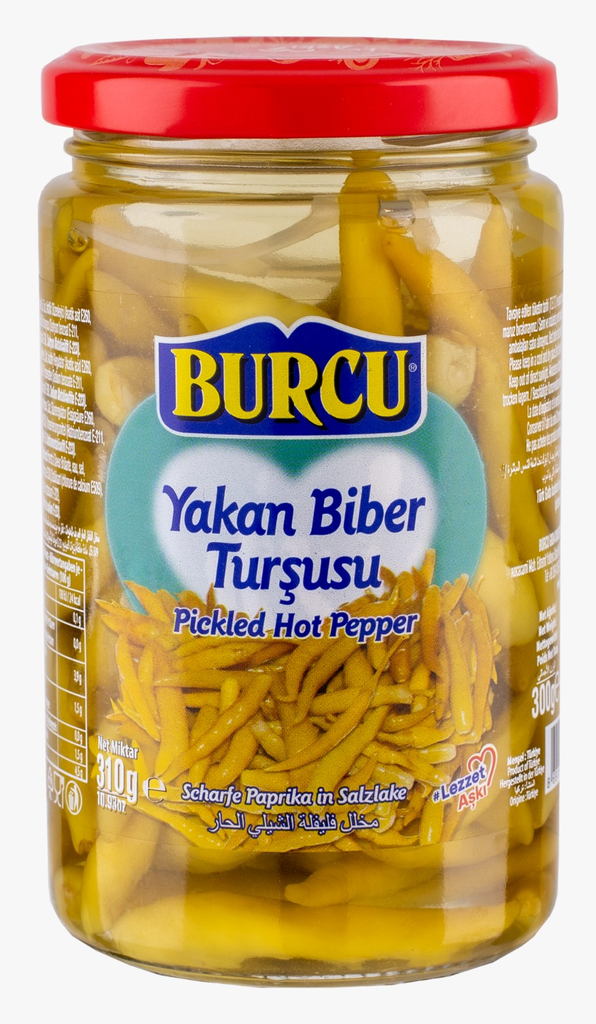 Burcu Yakan Biber Tursu / Chilipaprikat suolaliemessä 310/150g CAM - Pepperonisäilyke - 1215 - 1