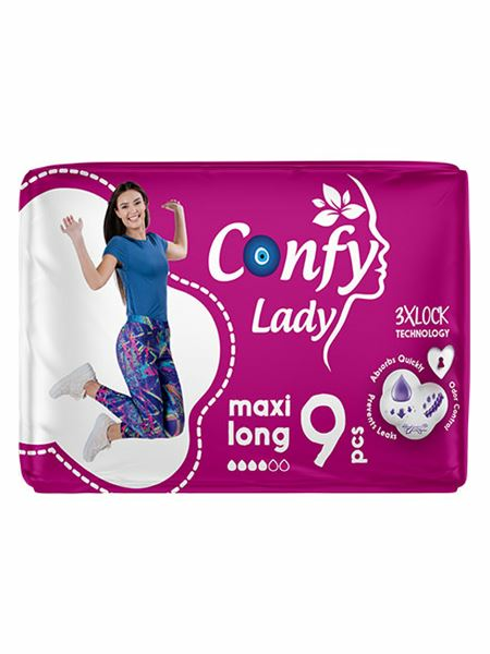 Confy Lady Hygienic Pad Maxi Long STD/ Terveysside 9kpl - Hygieniatarvikkeet - 19495 - 1