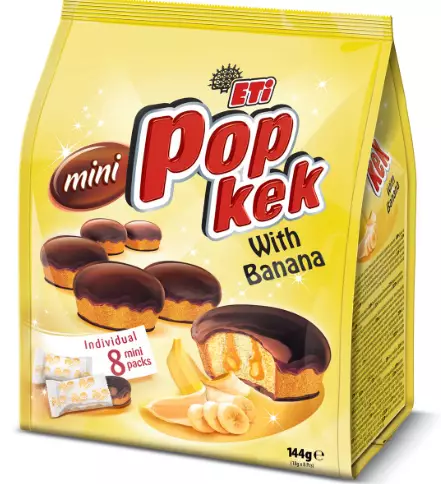 Eti Mini Popkek with Banana / Banaanikakku 144g - Täytekeksit ja vohvelit - 7865 - 1