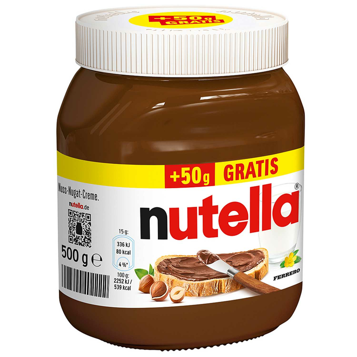 Ferrero Nutella hasselpähkinä-kaakaolevite 450g+50g CAM - Makeat levitteet ja pähkinälevitteet - 4065 - 1