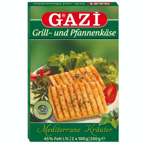 Gazi Grill-pfannenkäse mediterane kräuter / Grilli - Pannujuusto (Vihreä) 200g - Halloum-juustot - 2585 - 1