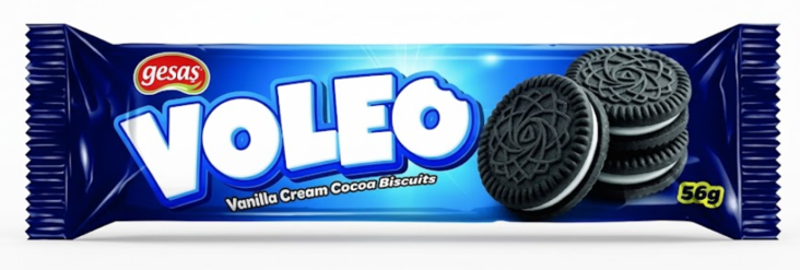 Gesas Voleo Cocoa Biscuits w Vanilla cream/ Vaniljakermatäytekeksi 56g - Täytekeksit ja vohvelit - 21645 - 1