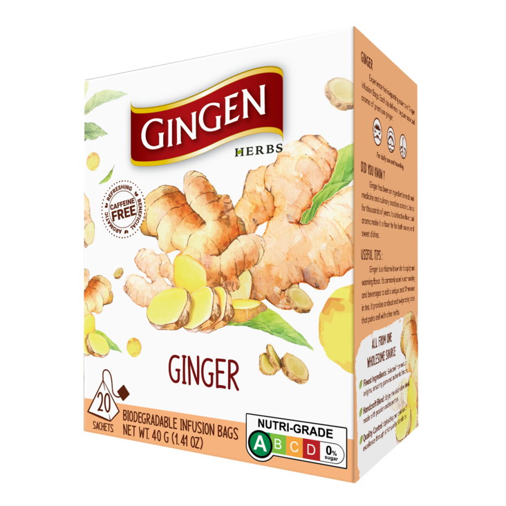 Gingen Ginger Tea/ Inkivääri teepussi 2x20g - Terveys teet - 20695 - 1