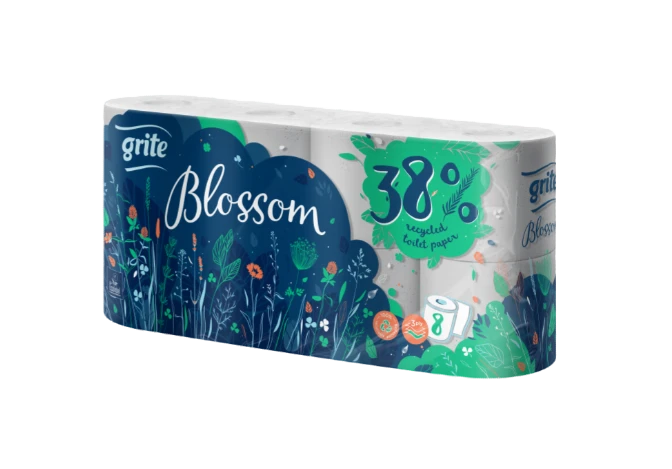 Grite Blossom Wc-Paperi 8rulla - Talouspaperit ja WC-paperit - 18685 - 1