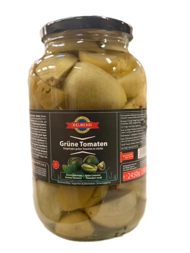 Kelmendi Green Tomatoes / Vihreä tomaati (leikattu) 2,5kg CAM - Tomaatti- ja paprikasäilykkeet - 3355 - 1