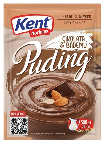 KentBor Chocolate-Almond Puding/ Suklaa-manteli Vanukasjauhe 100g - Vanukkaat ja jälkiruoka-ainekset - 21095 - 1