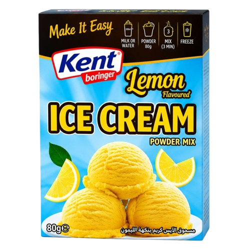 KentBor Lemon Ice Cream Powder/ Jäätelöjauhe 80g - Vanukkaat ja jälkiruoka-ainekset - 21085 - 1