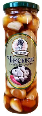 Marusin Knoblauchzehen sojasauce / Marinoitu valkosipuli soijakast. 370ml CAM - Vihannessäilykkeet - 15585 - 1