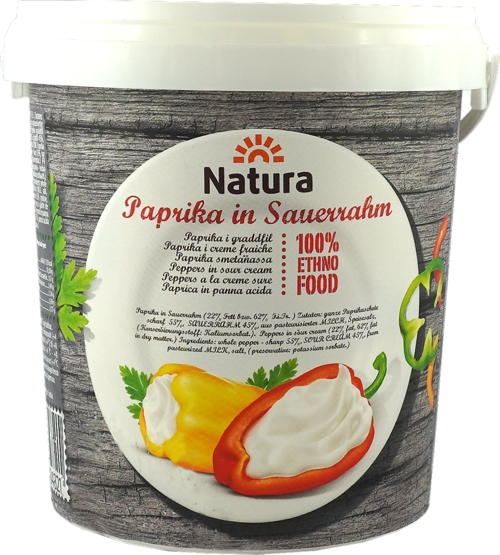 Natura Peppers in Sour Cream / Paprika hapankermassa 22% 700g - Erikoisjuustot - 7445 - 1