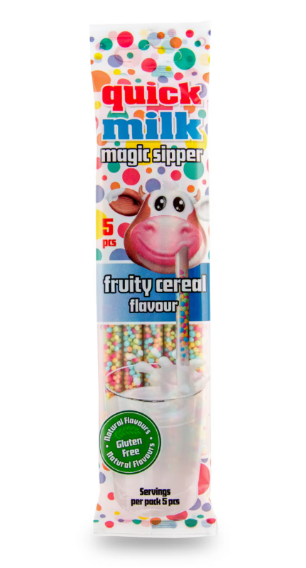 Quick Milk Magic Sipper Fruity Cereal/ Hedelmä-Muro Makuinen Taikapilli 30g - Irtomakeiset - 15525 - 1