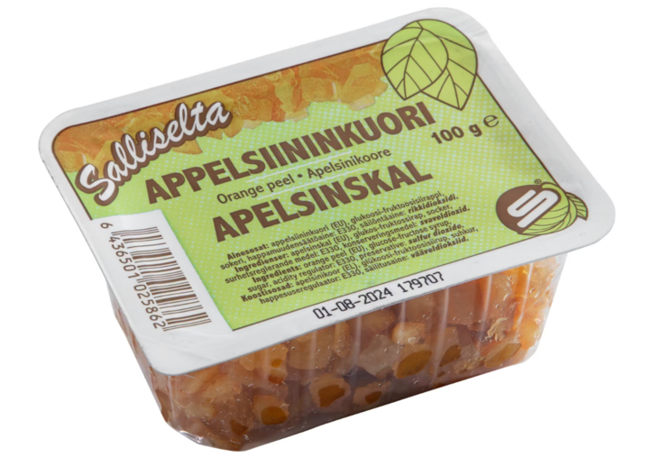 Sallinen Appelsiininkuoripala 100g - Vanukkaat ja jälkiruoka-ainekset - 19365 - 1