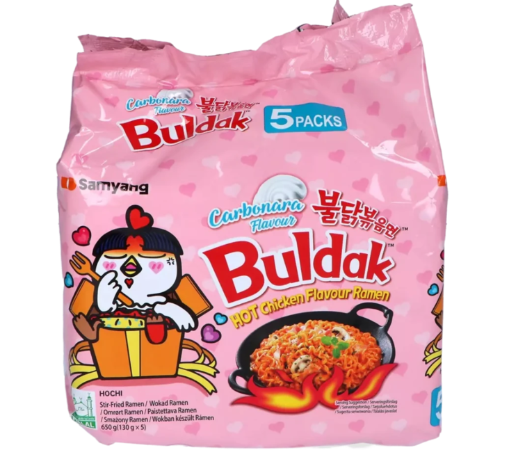 Samyang Buldak Carbonara Pikanuudeli 650g (5x130g) - Nuudelit - 11345 - 1