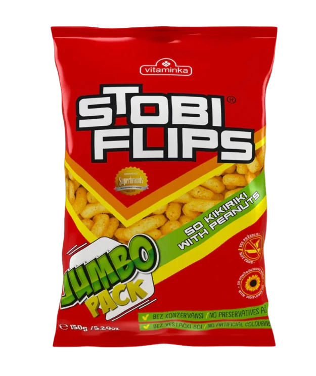 Stobi Flips Vitaminka Maissi-pähkinänaksuja 150g - Sipsit - 4635 - 1