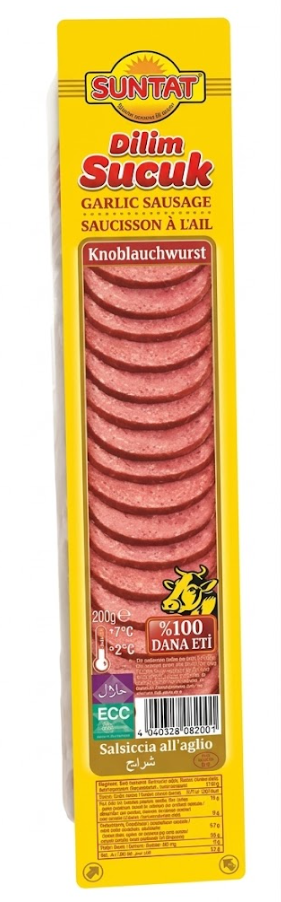 Suntat Dilim Sucuk / Viipaloidut valkosipulimakkara 200g - Sucuk makkarat - 20945 - 1