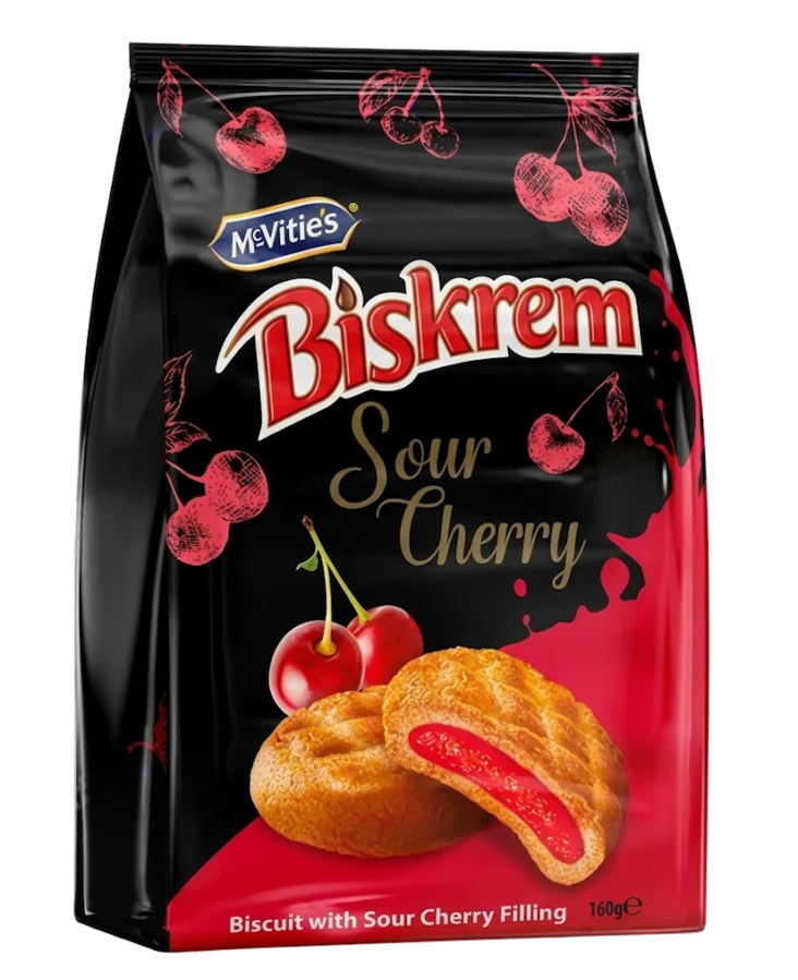 Ulker Biskrem Visneli Cikolatali / Kirsikka täytekeksi 160g - Täytekeksit ja vohvelit - 19995 - 1