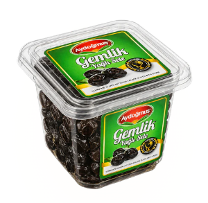 Aydogmus Gemlik Yagli Sele / Mustat oliivit 350g - Oliivisäilykkeet - 21595 - 1