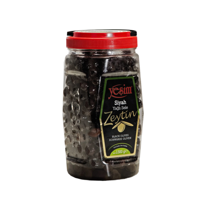 Yesim Siyah Yagli Sele Zeytin / Musta Oliivi 1,3kg PET - Oliivisäilykkeet - 5285 - 1