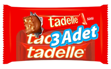 Tadelle Hasselpähkinätäytteinen maitosuklaa Patukka 3x30g - Patukat - 20036 - 1