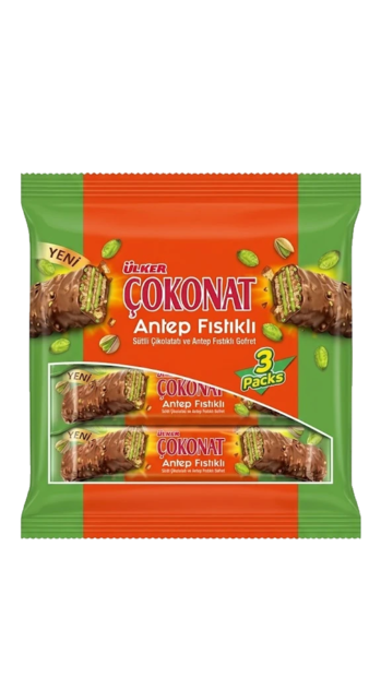 Ulker Cokonat Pistachio/ Pistaasi-Suklaapatukka 3x30g - Patukat - 20066 - 1