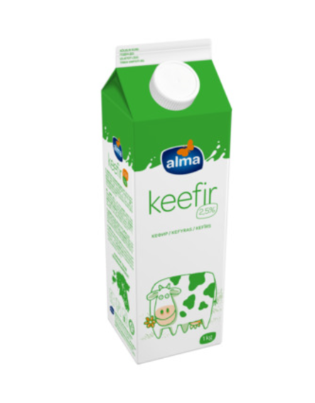 Alma Piimä 2,5% 1kg TETRA - Maidot - 19806 - 1