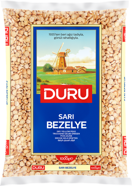 Duru Sari Kirik Bezelye/ Puolitettu keltainen herne 1kg - Kuivatut pavut - 2256 - 1