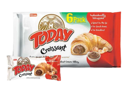 Elvan Today Choco Croissant / Croissant suklaa- ja hasselpähkinäatäytteell 6x40g - Täytekeksit ja vohvelit - 2356 - 1