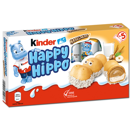 Ferrero Kinder Happy Hippo/ Hasselpähkinäpatukka 5x20,7g - Patukat - 17836 - 1