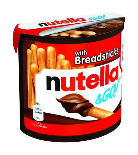 Ferrero Nutella & Go Hasselpähkinä-kaakaolevite Leipätikku 52g - Täytekeksit ja vohvelit - 6046 - 1