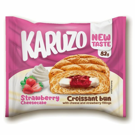 Karuzo Croissant Cheese&Strawberry/ Juusto&Mansikka Kroisantti 82g - Täytekeksit ja vohvelit - 19446 - 1