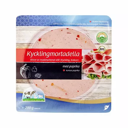 Qibbla Kycklingmortadella med paprika / Kanaleike paprikalla 200g - Kana leikkeleet ja makkarat - 11226 - 1