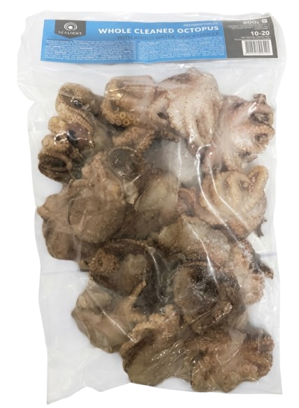 Sealight Whole Cleaned Octopus Mustekala 10-20p 80% 800g - Pakasteäyriäiset - 21576 - 1