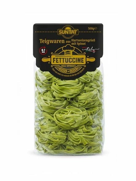 Suntat Fettuccine Premium Pasta Spinach 500g - Pastat - 19556 - 1